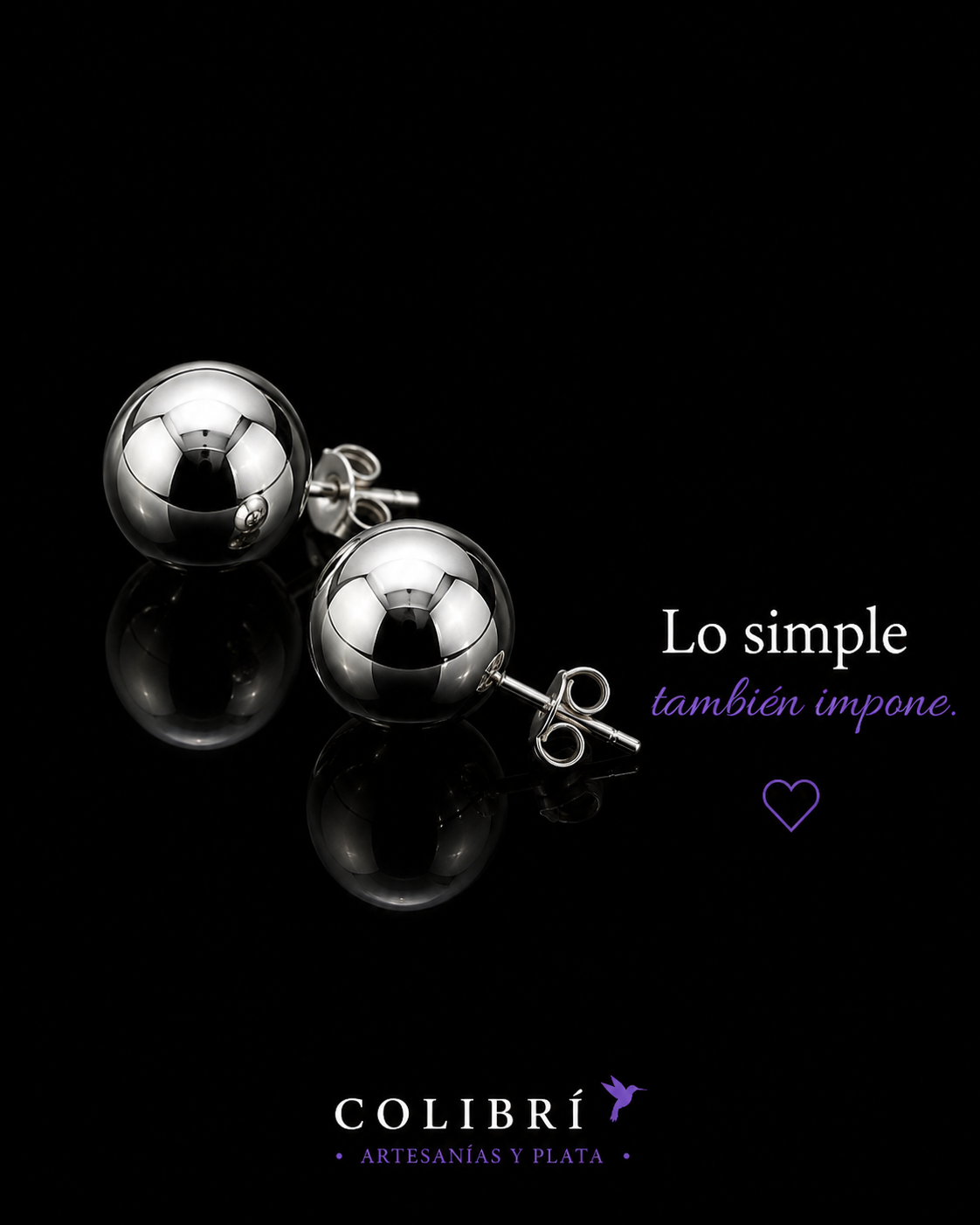 Aretes Bola de Plata