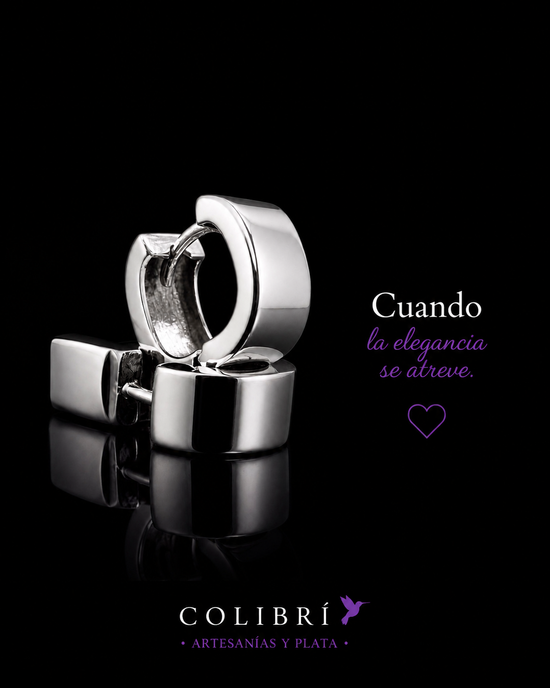 Aretes Huggies Cuadrados