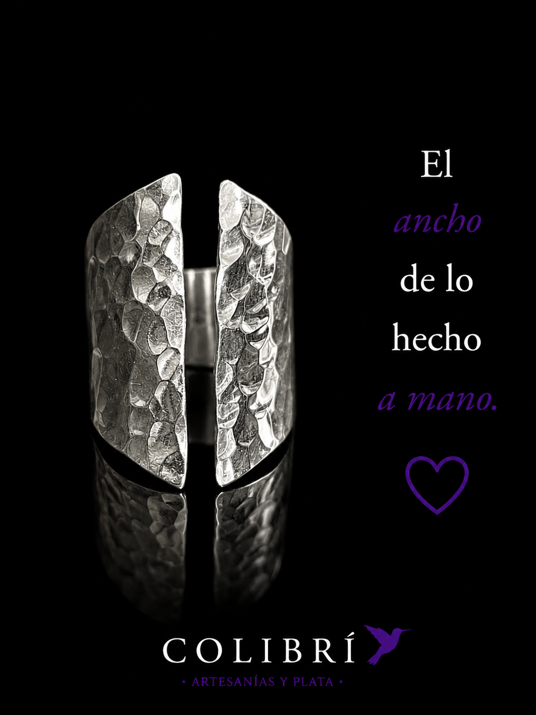 Anillo Martillado Ancho