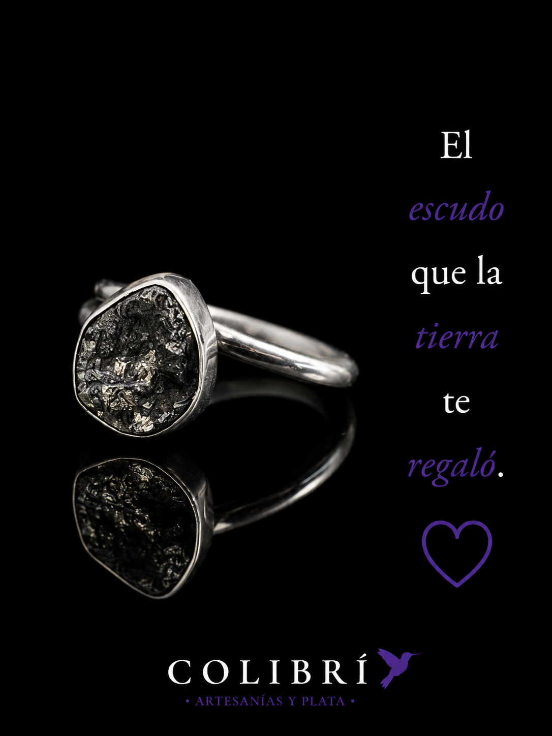Anillo Solitario Ajustable de Galena