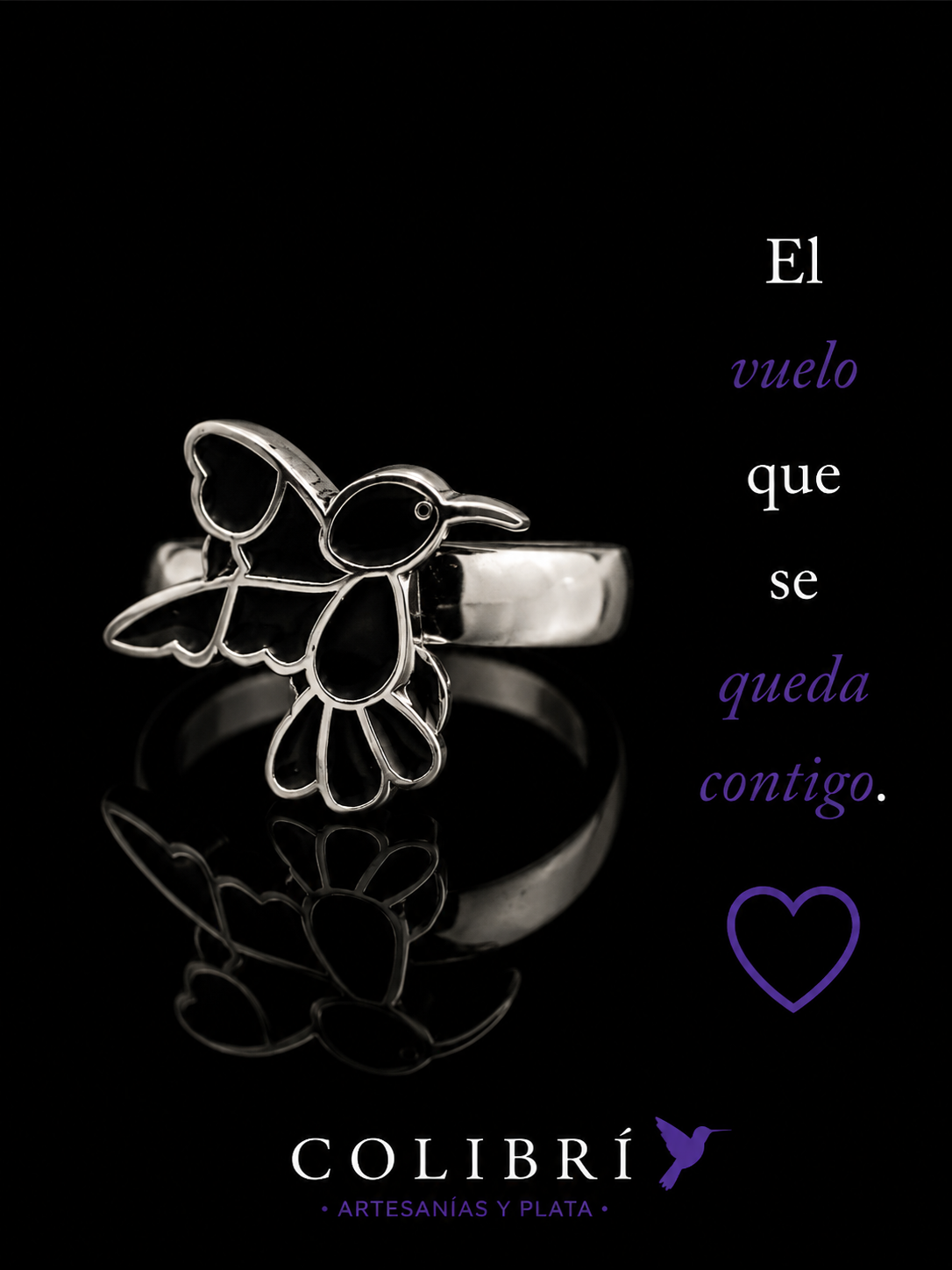 Anillo Colibrí Oxidado