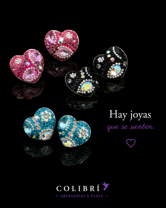 Aretes Corazón con Cristales