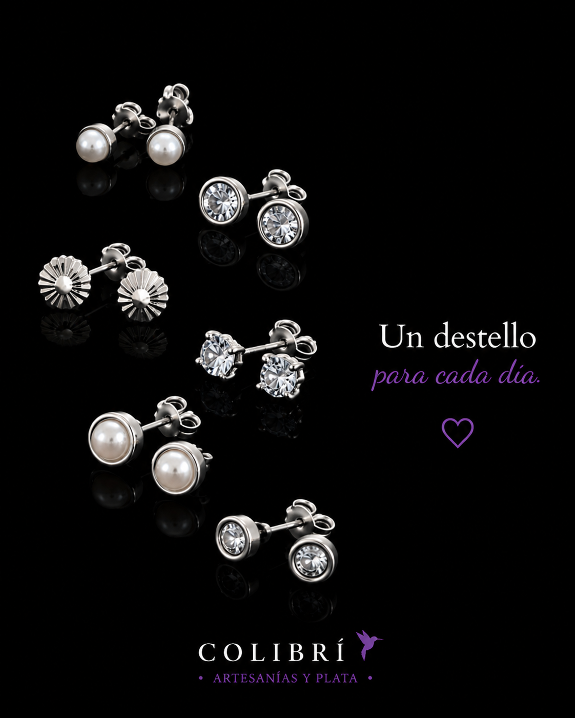 Aretes Dormilona Grande con Circonia