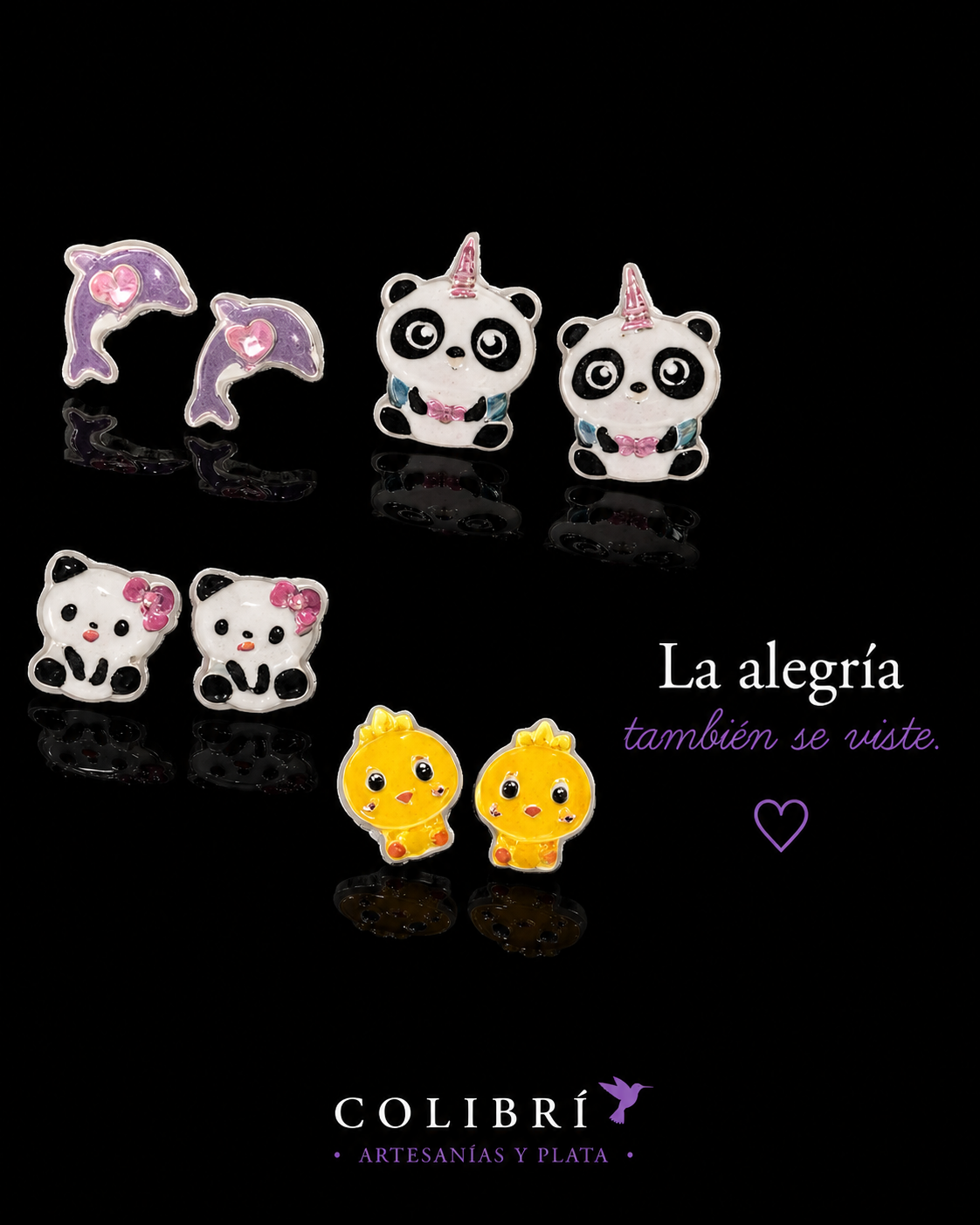 Aretes Figuritas en Esmalte