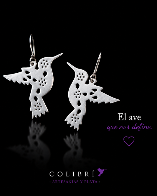 Aretes Colgantes Colibrí Grande