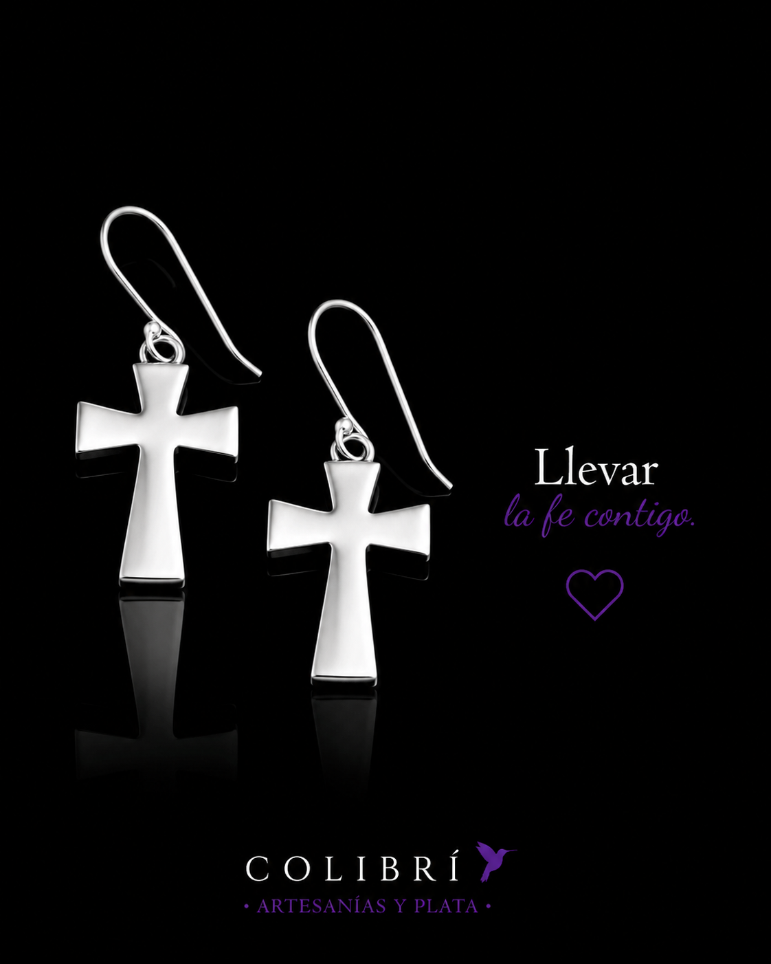 Aretes Colgantes Cruz Española