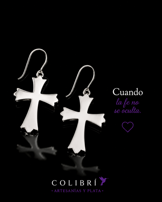 Aretes Colgantes Cruz Heráldica