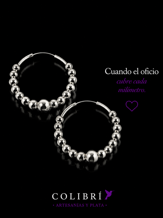 Arracadas con Perlas de Plata Grande