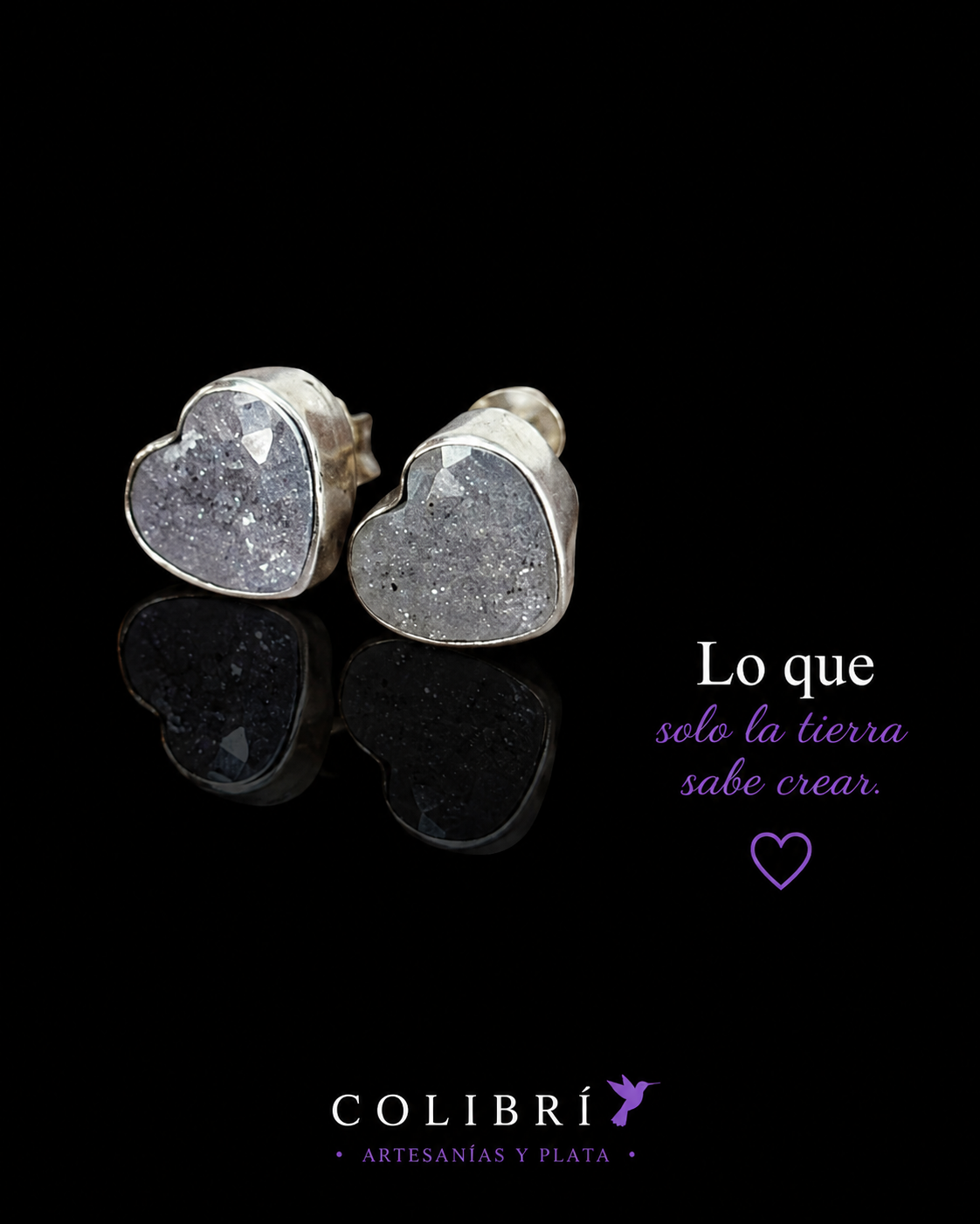 Aretes Corazón en Cornalina