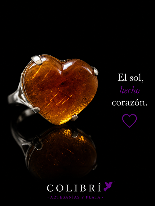 Anillo Corazón de Ámbar