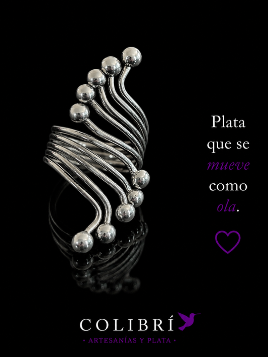 Anillo Diez Perlas de Plata