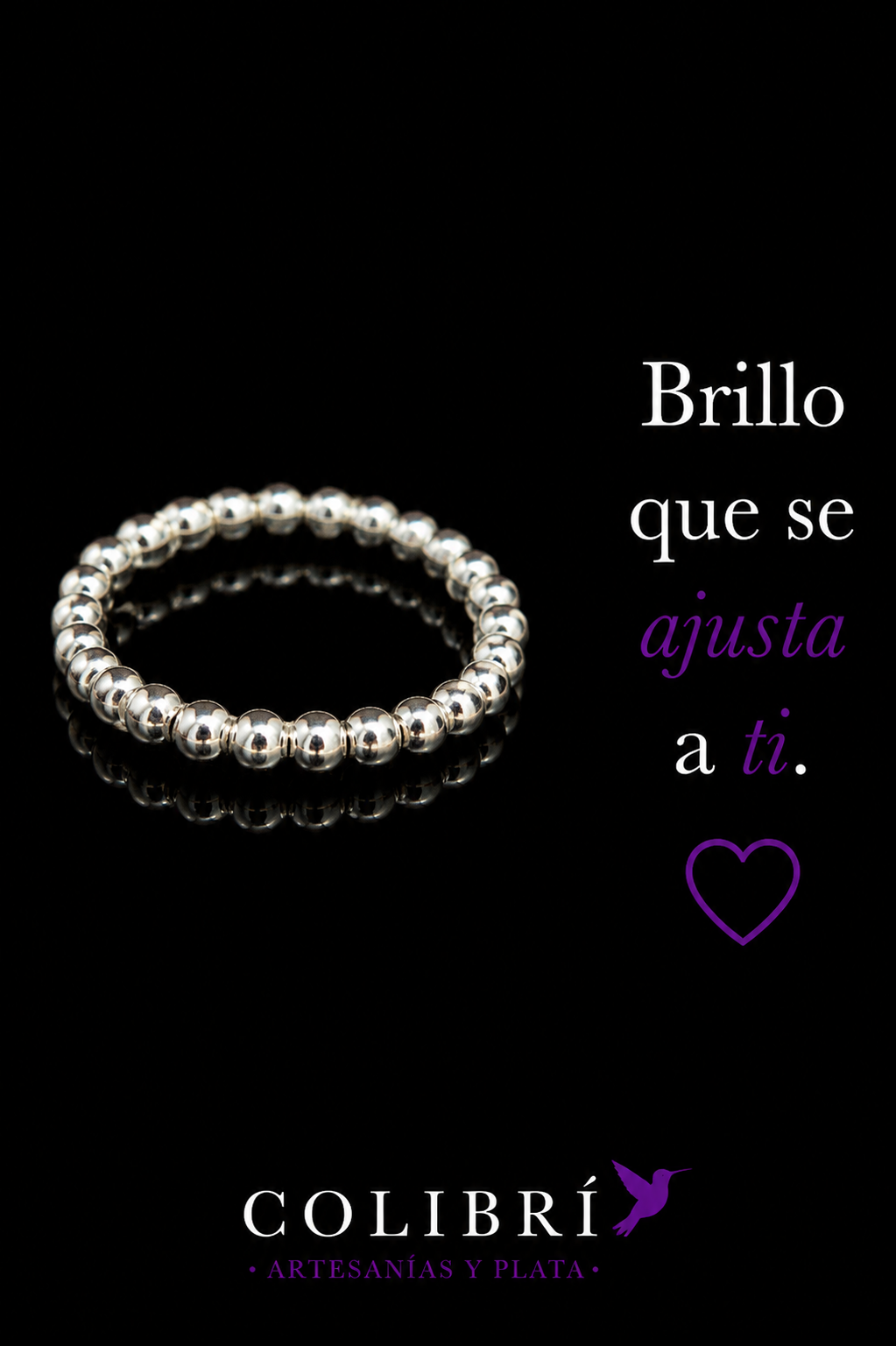 Anillo Elástico de Perlas de Plata