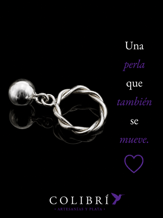 Anillo Perla Colgante