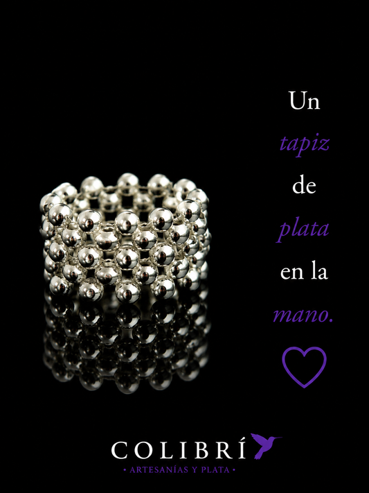 Anillo Perlas Tejidas