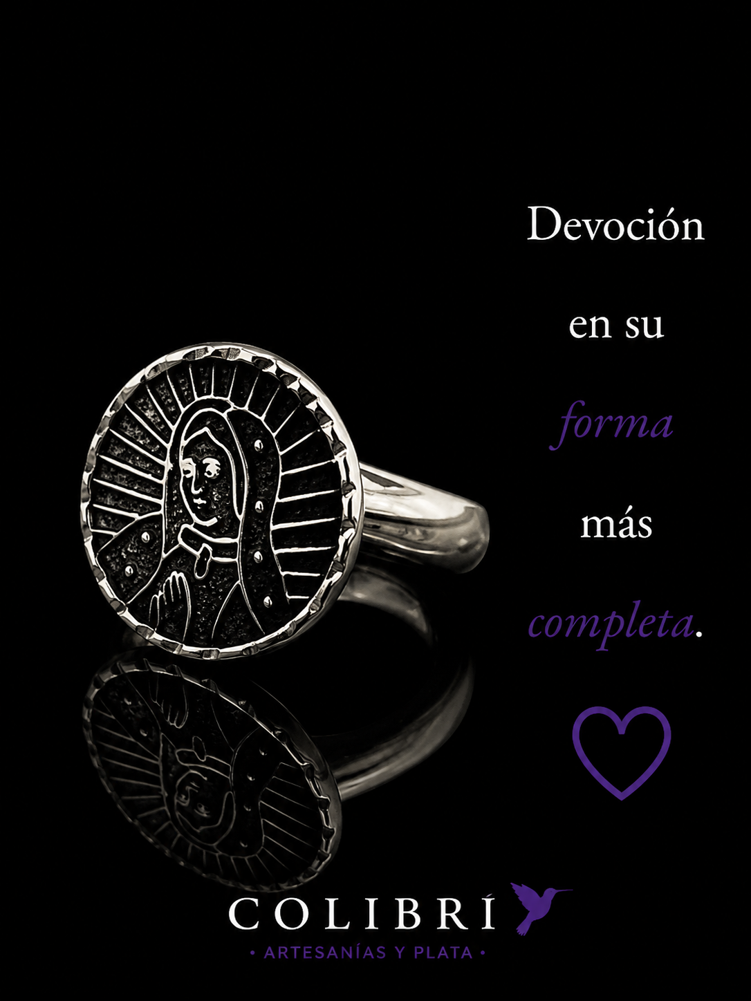 Anillo Virgen de Guadalupe Silueta