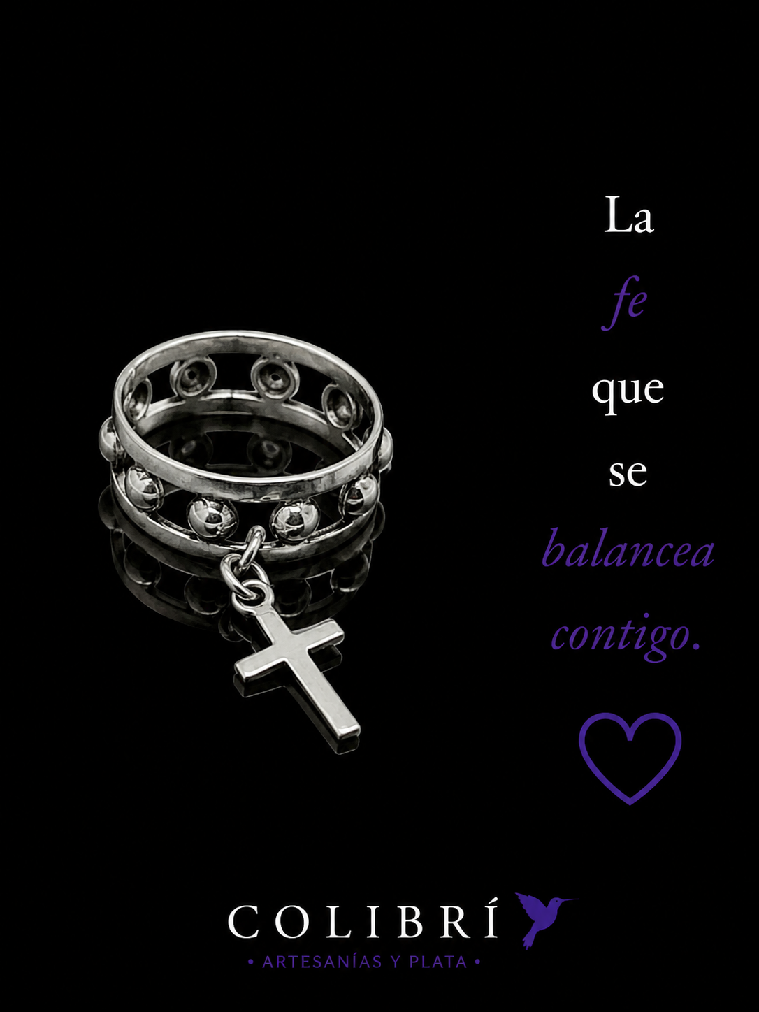 Anillo Decenario con Cruz Colgante