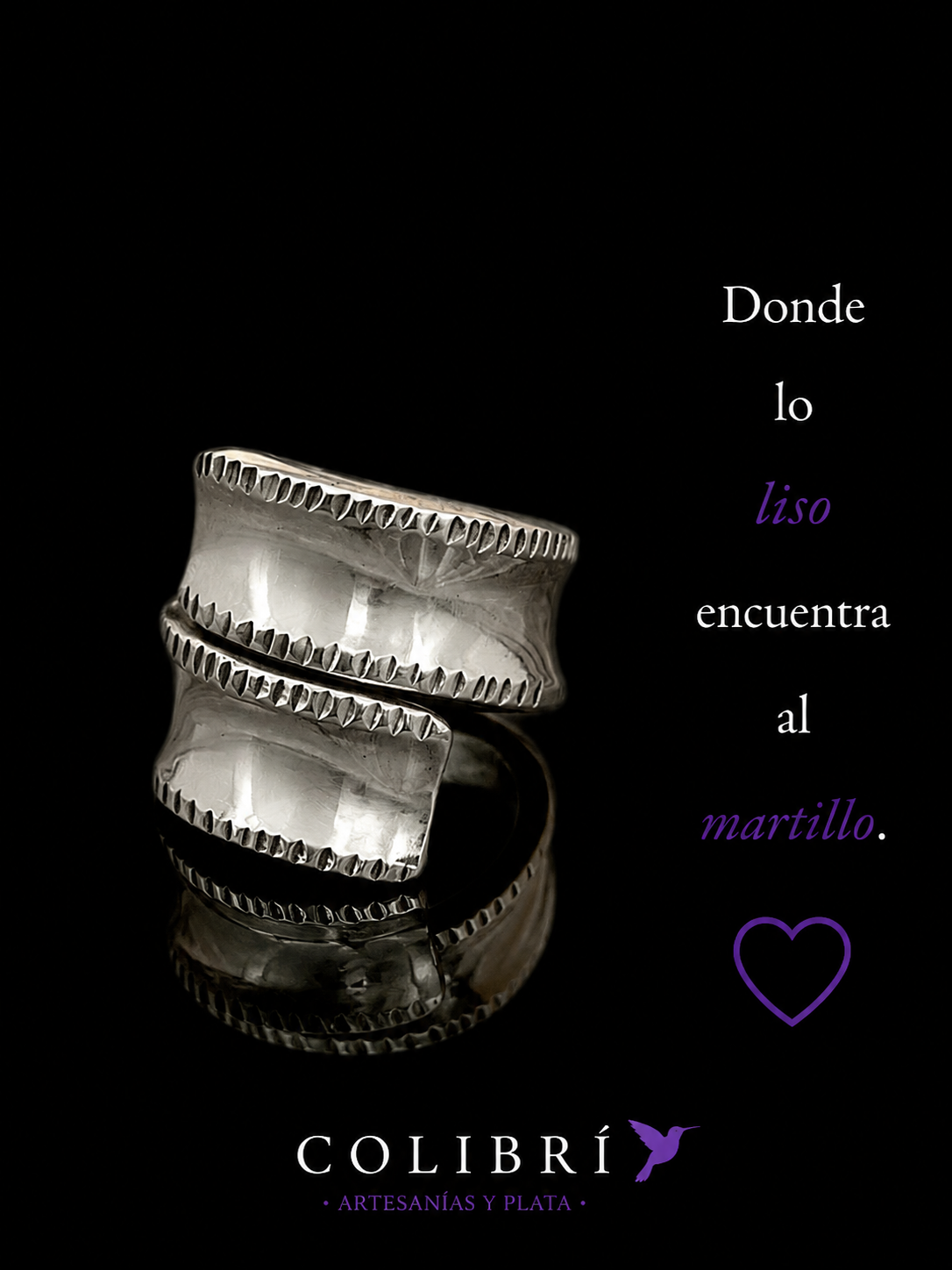 Anillo Espiral con Orilla Martillada