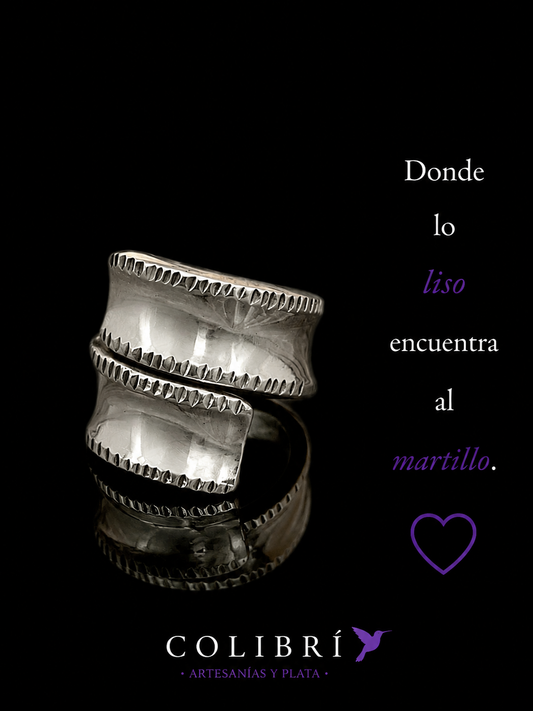Anillo Espiral con Orilla Martillada