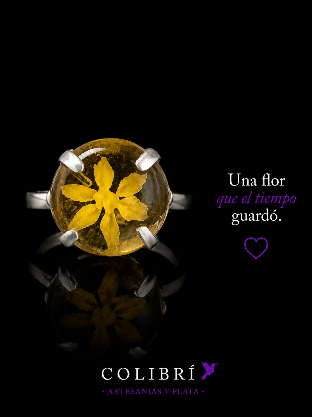 Anillo Ámbar Grabado