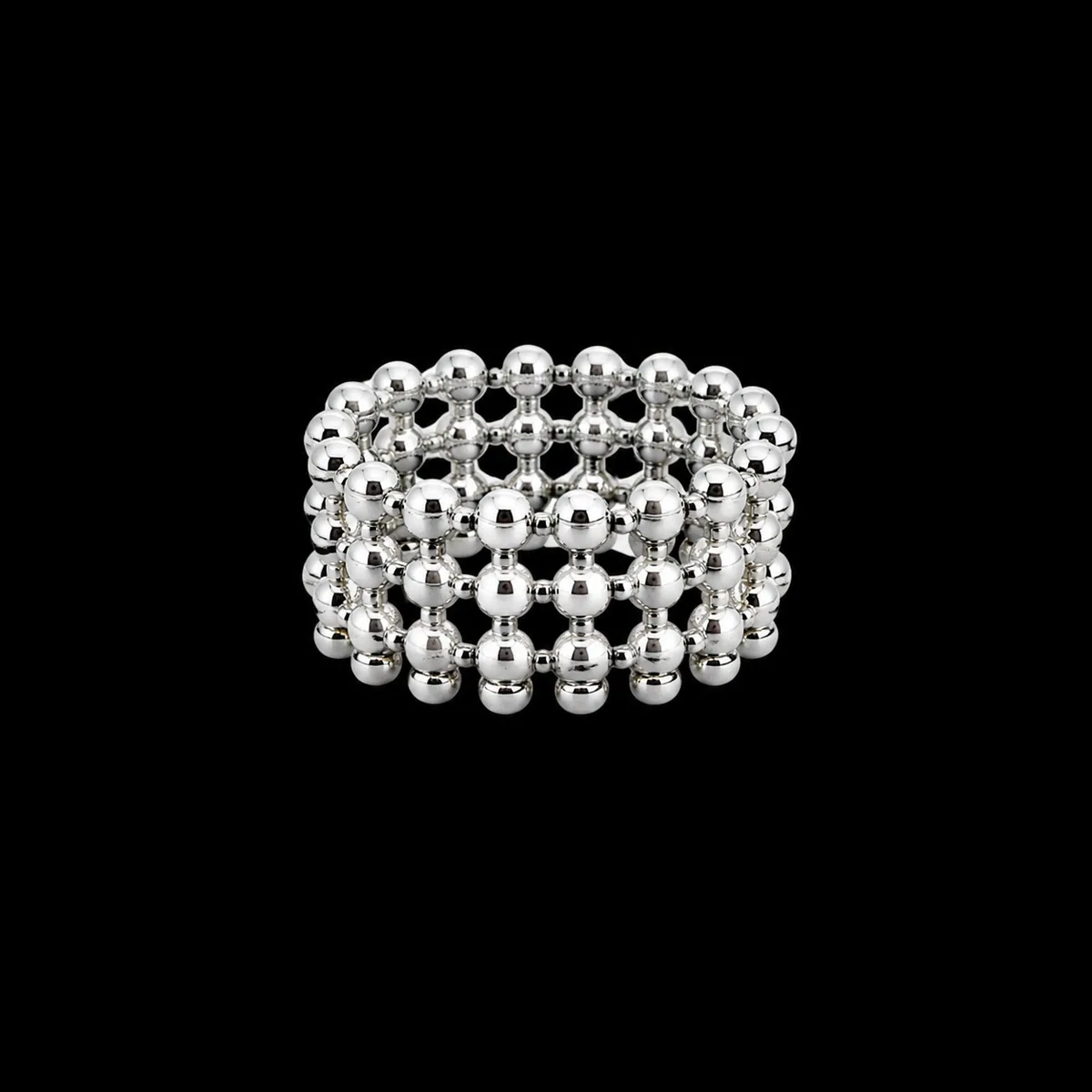 Anillo Perlas Tejidas