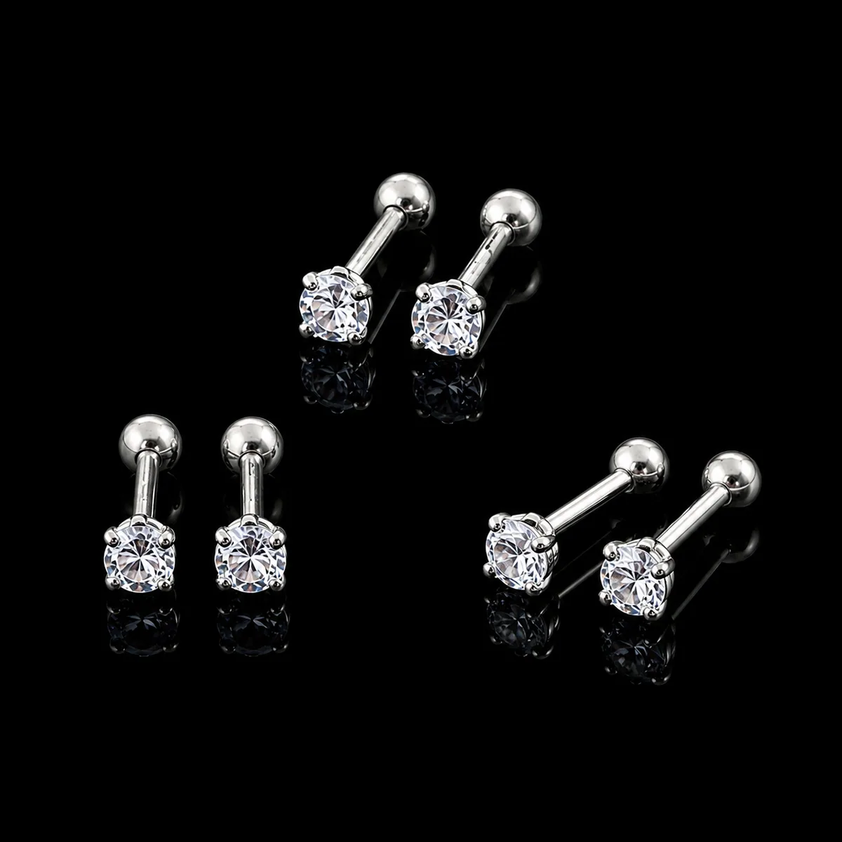 Aretes Dormilona Mini con Circonia