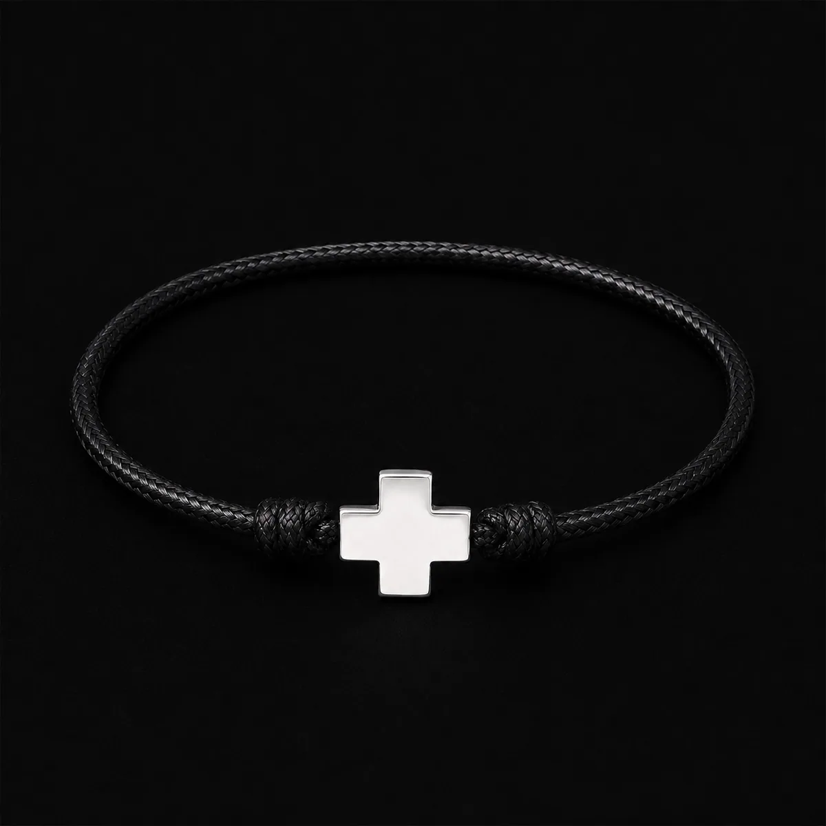Pulsera Cruz Suiza en Piel Grande