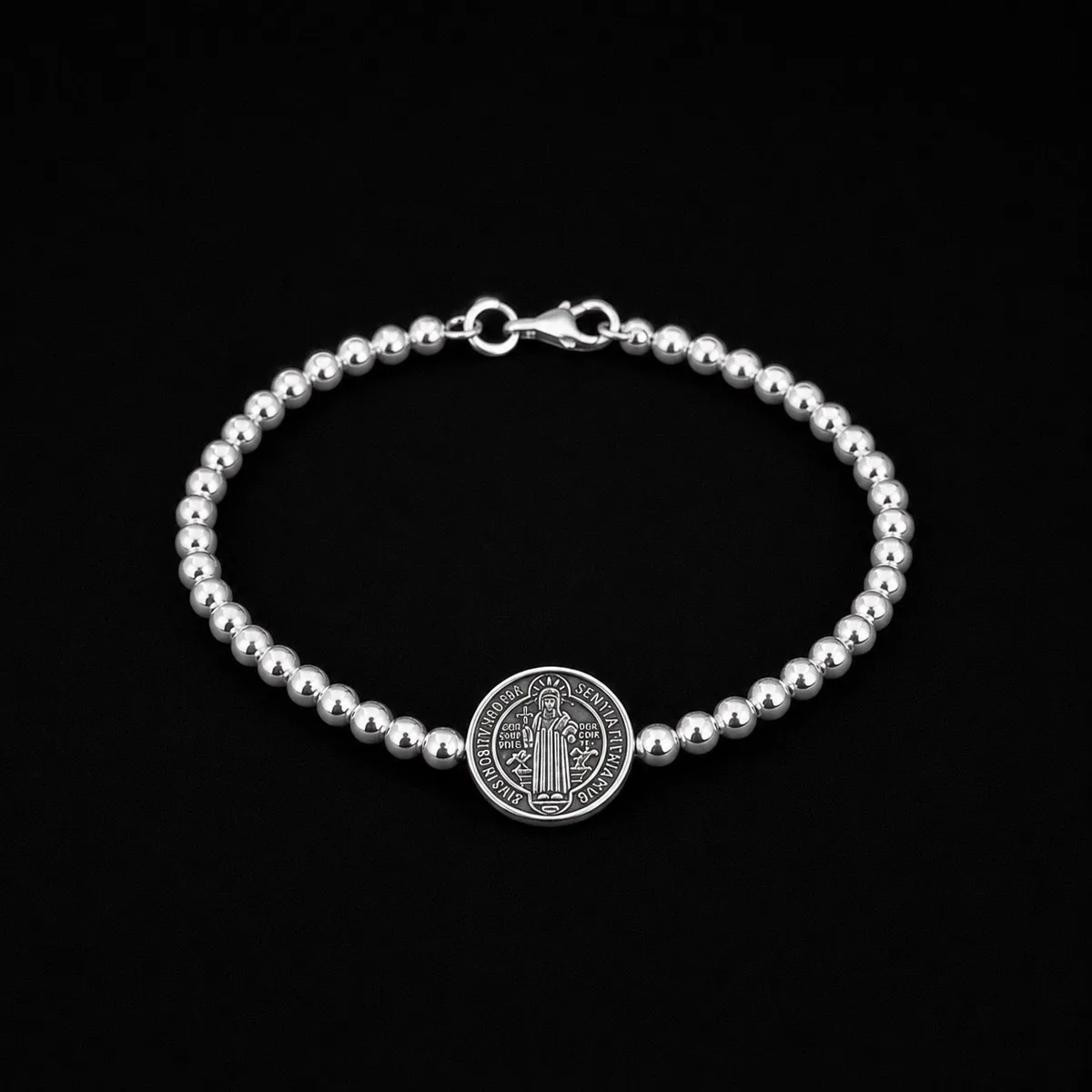 Pulsera San Benito Medalla Grande