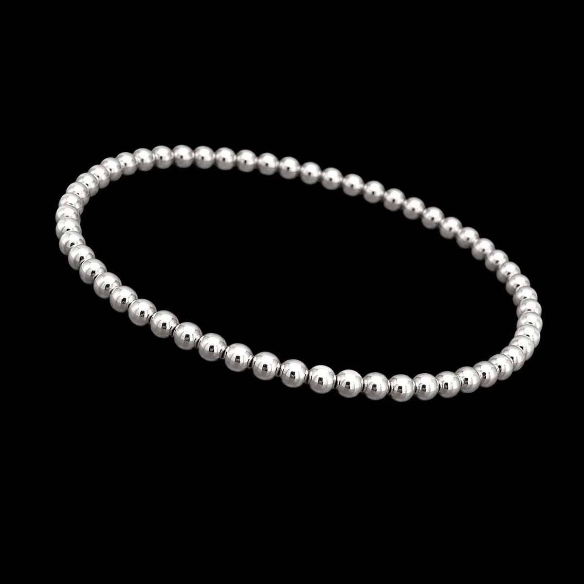 Pulsera Elástica de Perlas de Plata