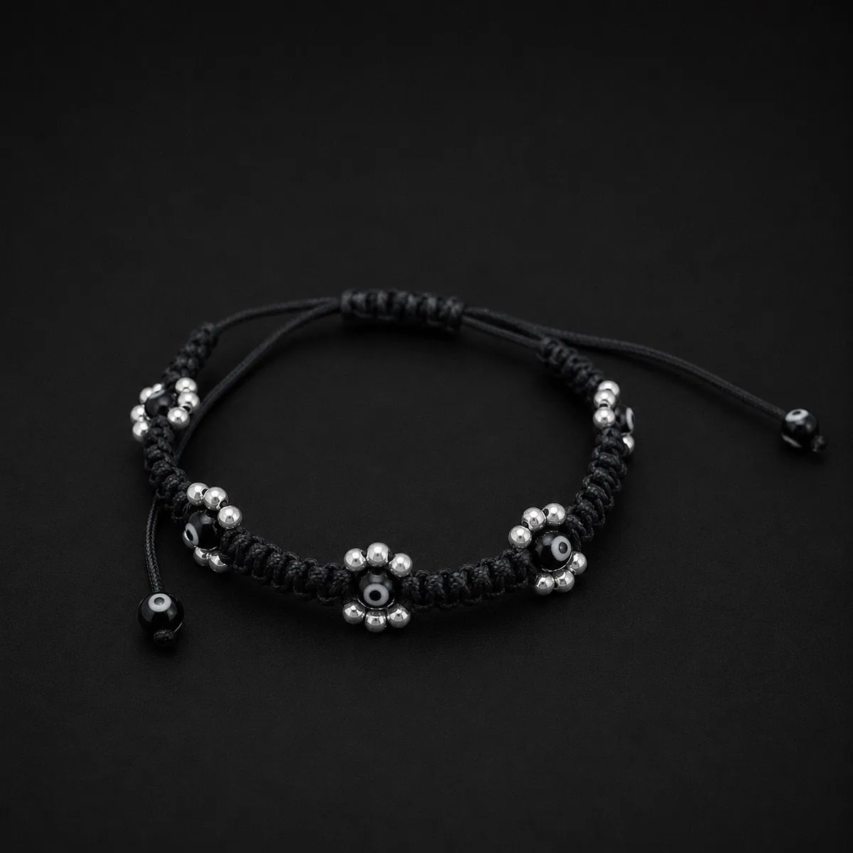 Pulsera Ojo Turco con Flor de Perlas Grande
