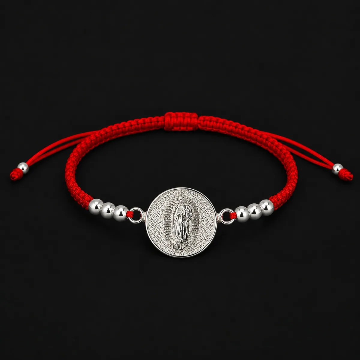 Pulsera Virgen de Guadalupe Plana en Hilo