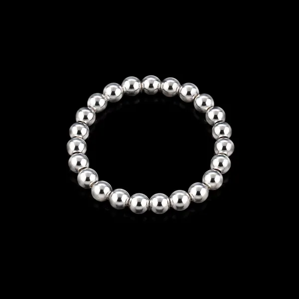 Anillo Elástico de Perlas de Plata