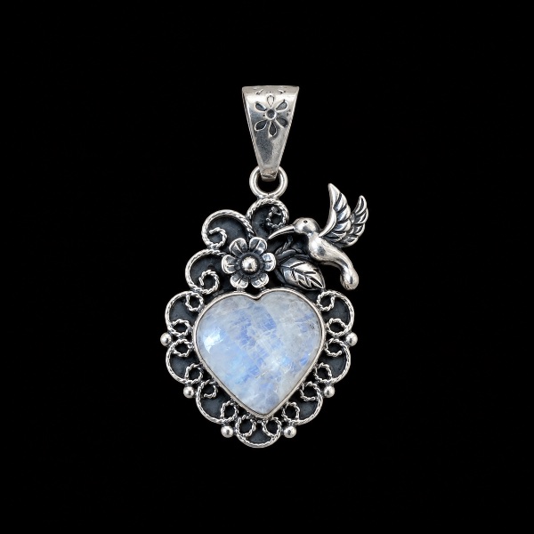 Dije Corazón Piedra Luna