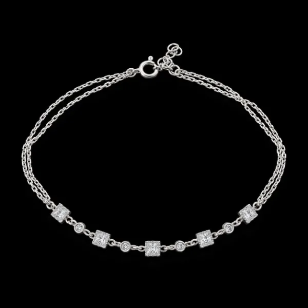 Pulsera Cinco Cuadros de Circonia