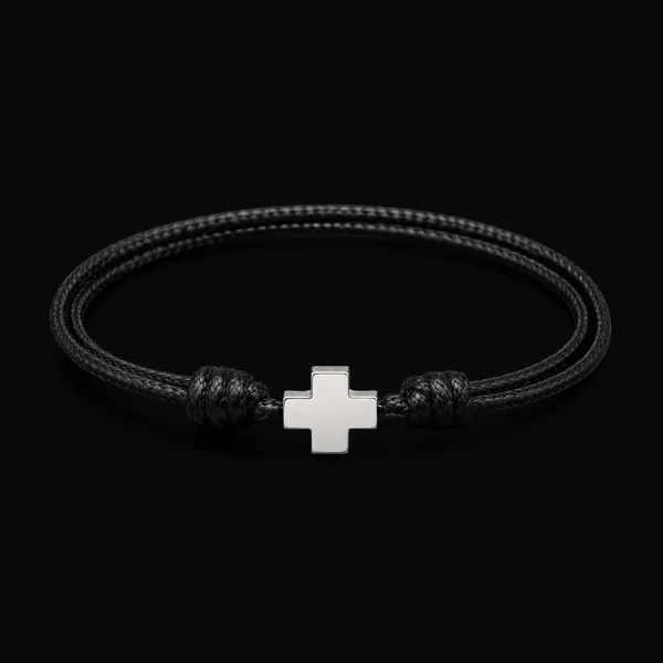 Pulsera Cruz Suiza en Piel Chica