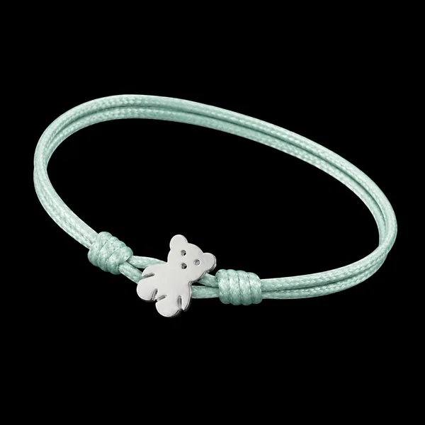 Pulsera de Piel con Osito de Plata