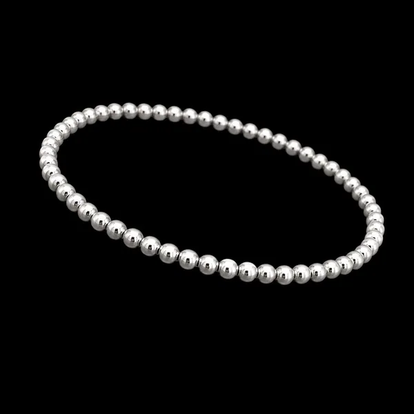 Pulsera Elástica de Perlas de Plata