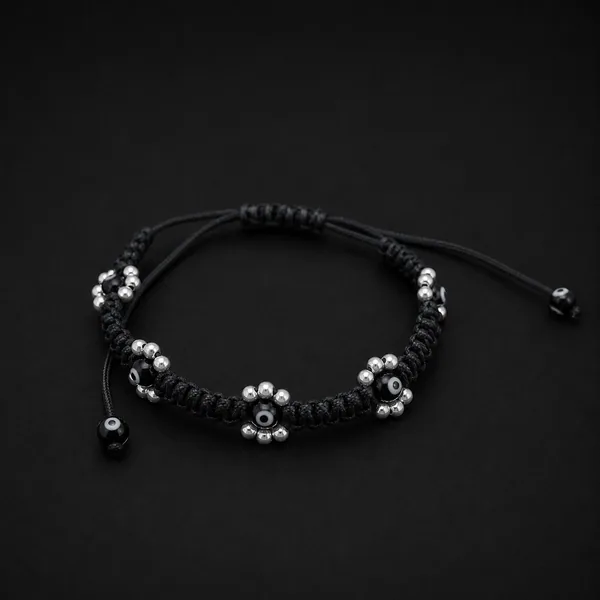 Pulsera Ojo Turco con Flor de Perlas Grande