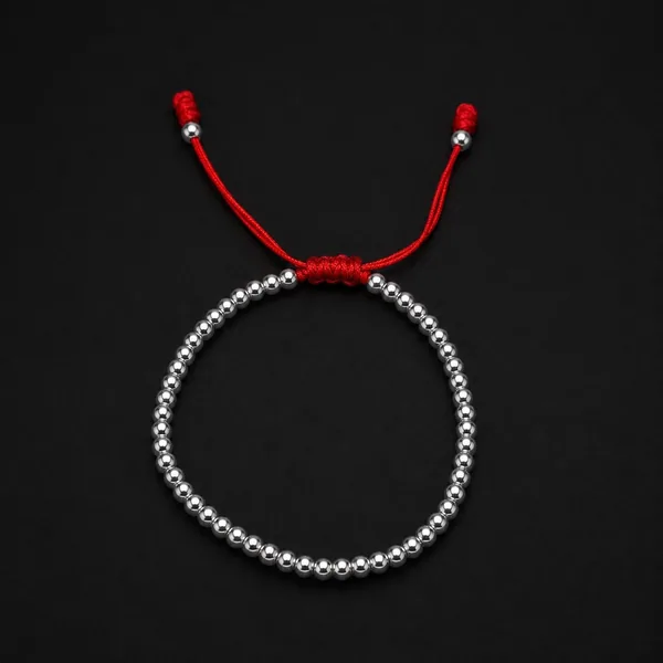 Pulsera de Perlas de Plata en Hilo