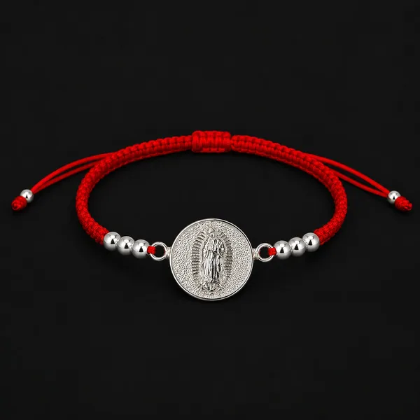 Pulsera Virgen de Guadalupe Plana en Hilo